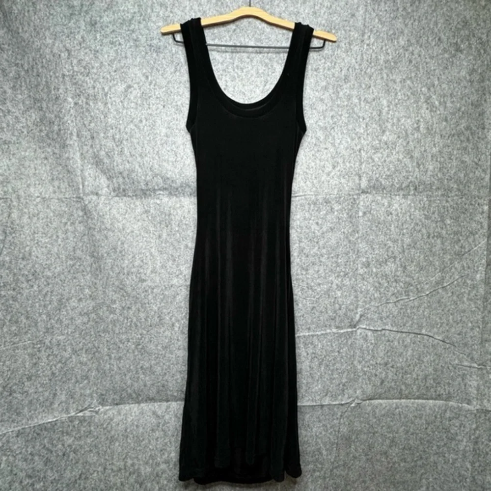 Boston Proper Sleeveless Ruched Acetate/Spandex Dress‎ in Black- Sz S - Picture 2 of 5